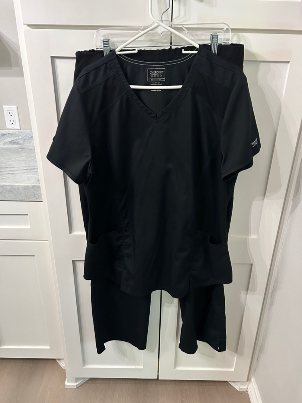 Cherokee Workwear Black V-Neck Scrub Top - Women's